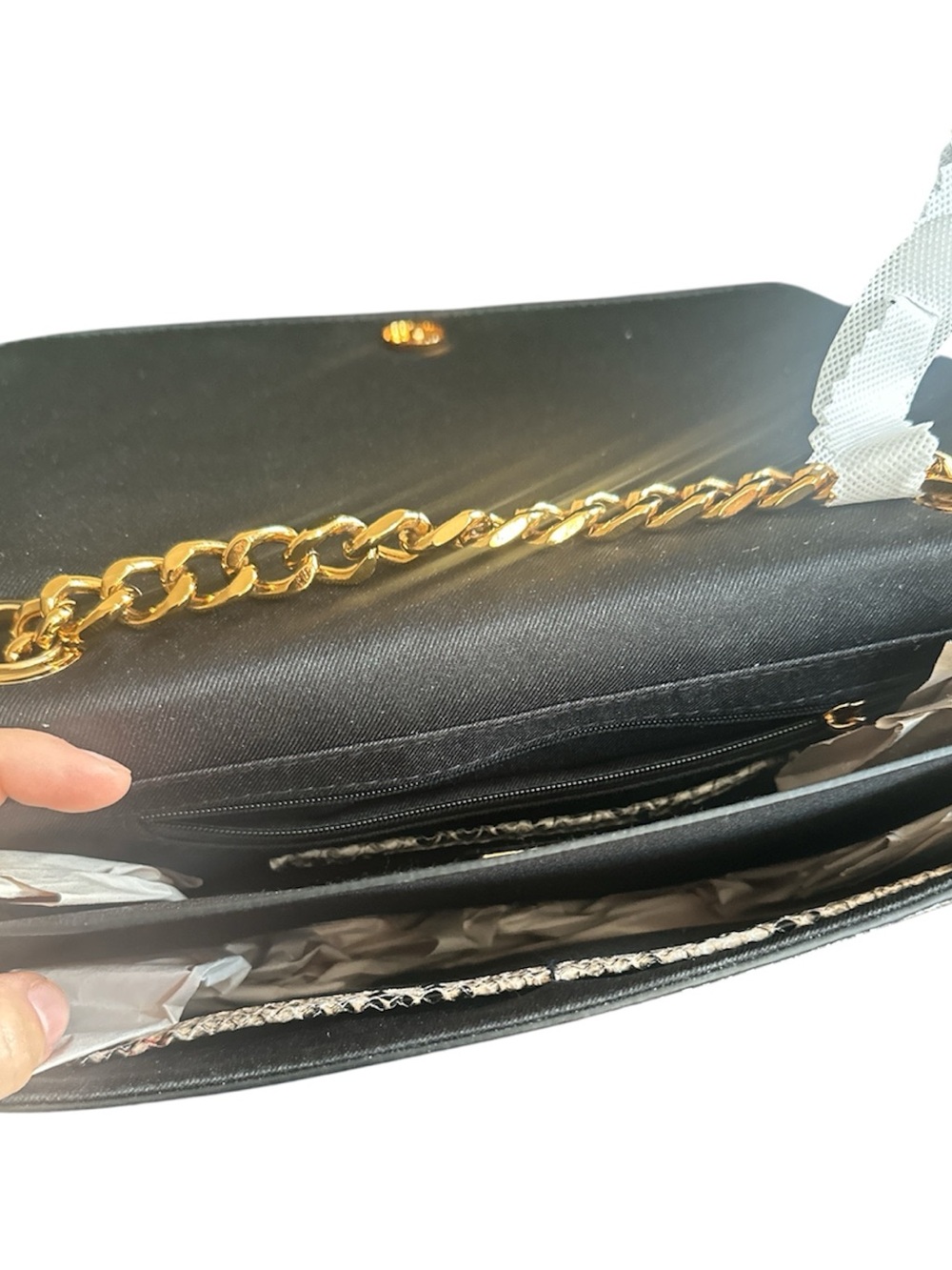 Python-Texture Chain Shoulder Bag in Neutral Multi - Picture 5 of 5